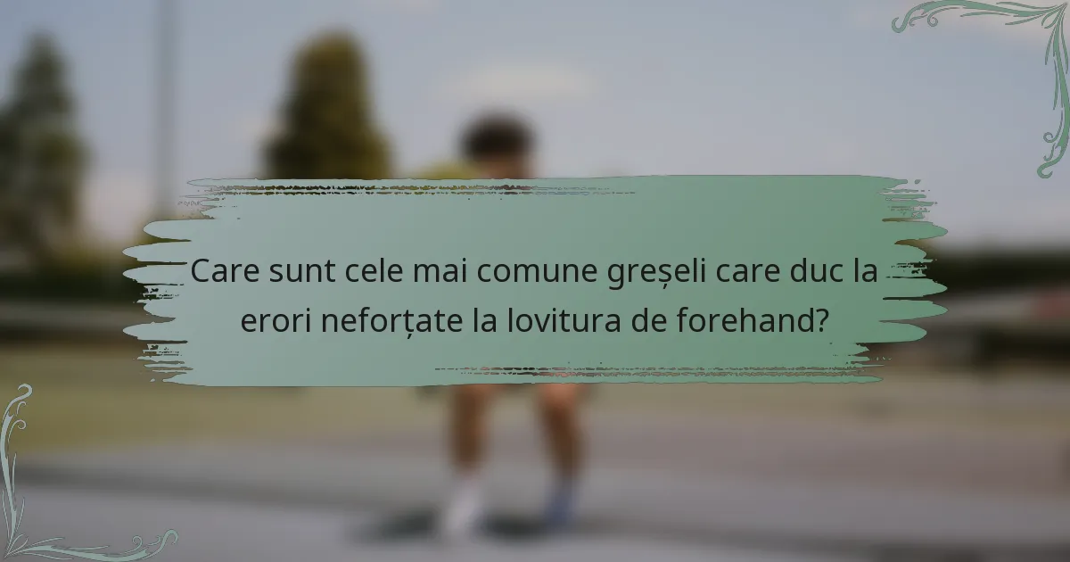 Care sunt cele mai comune greșeli care duc la erori neforțate la lovitura de forehand?