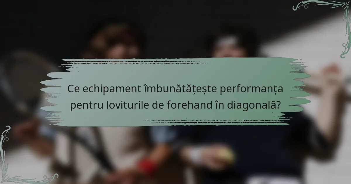 Ce echipament îmbunătățește performanța pentru loviturile de forehand în diagonală?