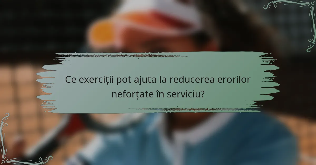 Ce exerciții pot ajuta la reducerea erorilor neforțate în serviciu?