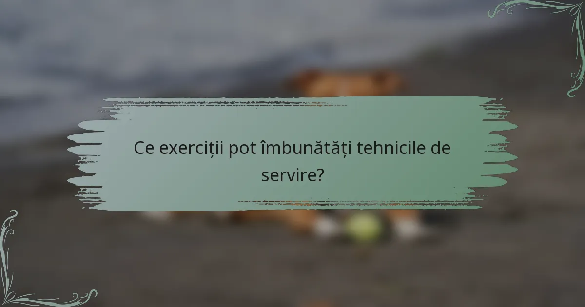 Ce exerciții pot îmbunătăți tehnicile de servire?