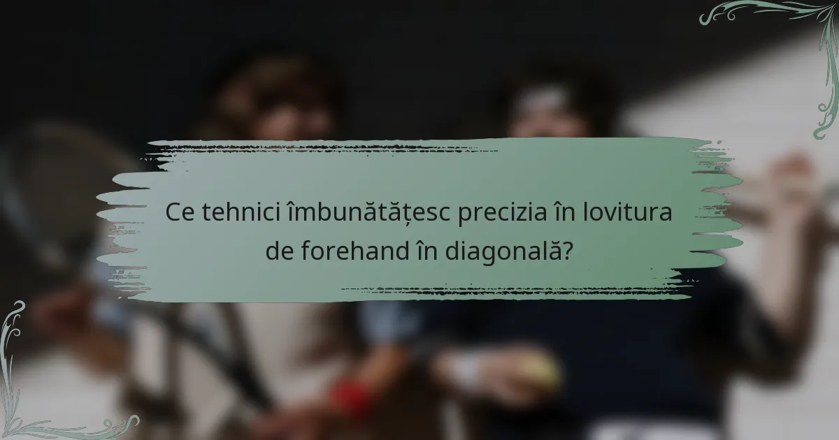 Ce tehnici îmbunătățesc precizia în lovitura de forehand în diagonală?