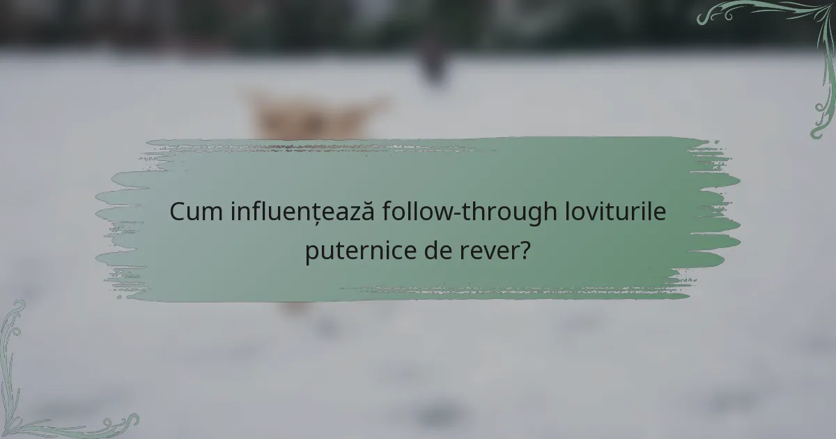 Cum influențează follow-through loviturile puternice de rever?