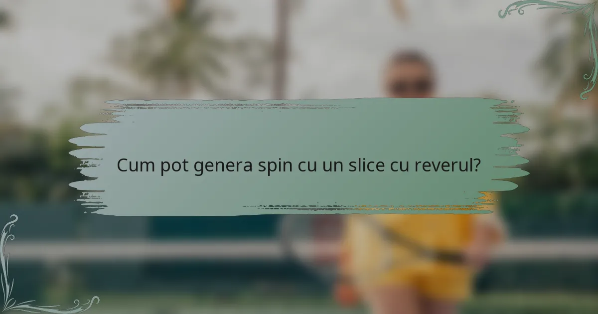 Cum pot genera spin cu un slice cu reverul?
