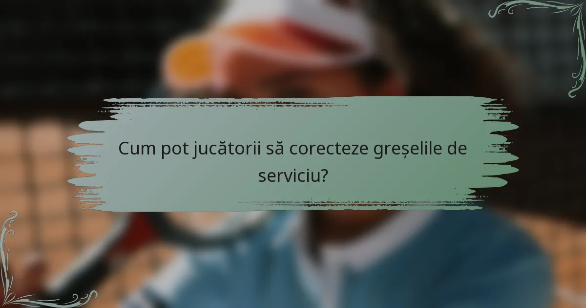 Cum pot jucătorii să corecteze greșelile de serviciu?