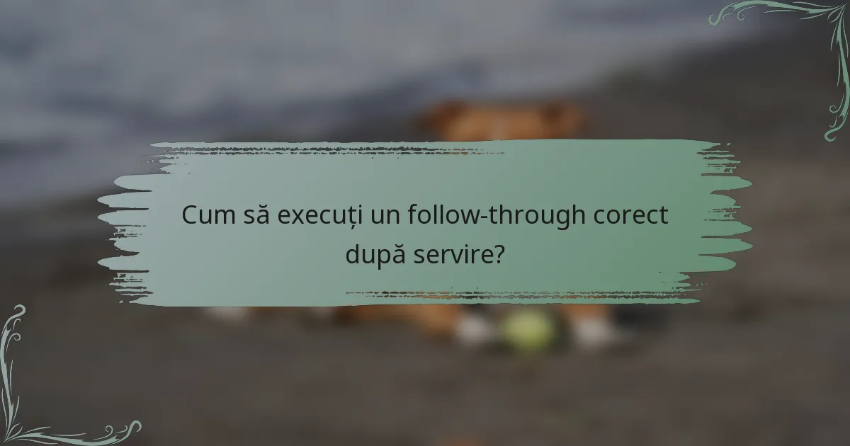 Cum să execuți un follow-through corect după servire?
